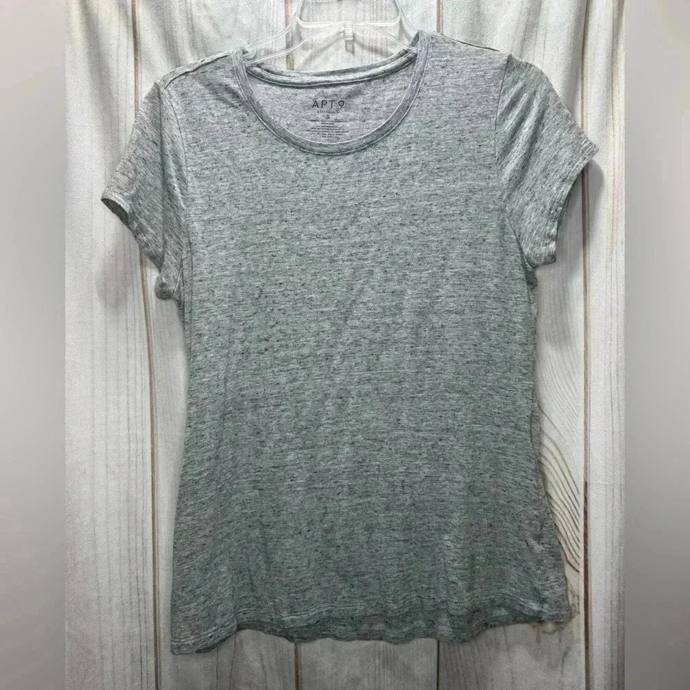 Apt. 9 Women’s Short Sleeve Speckled‎ Shirt Size Small Gray